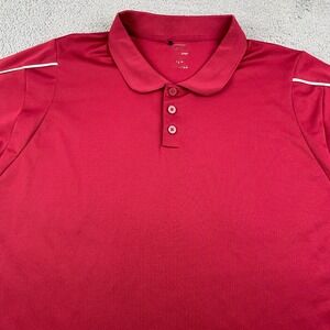 Adidas Polo Shirt Mens 3XL Red Golf Performance ClimaLite Lightweight Logo
